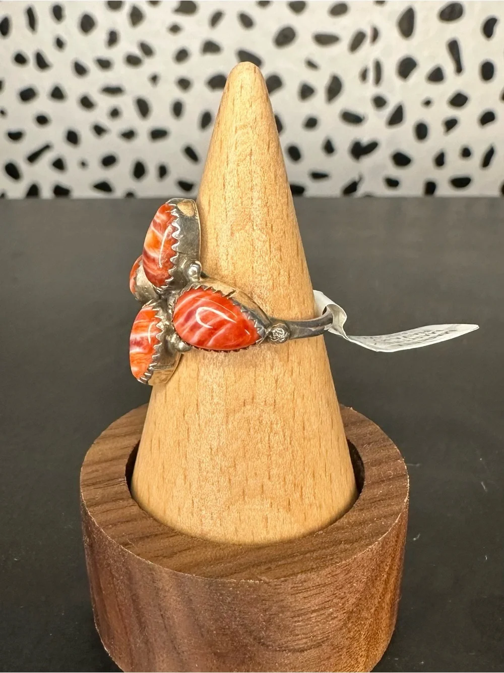 NWT Native Maritta Martinez Navajo Handmade Spiny Oyster Sterling Silver Ring 7